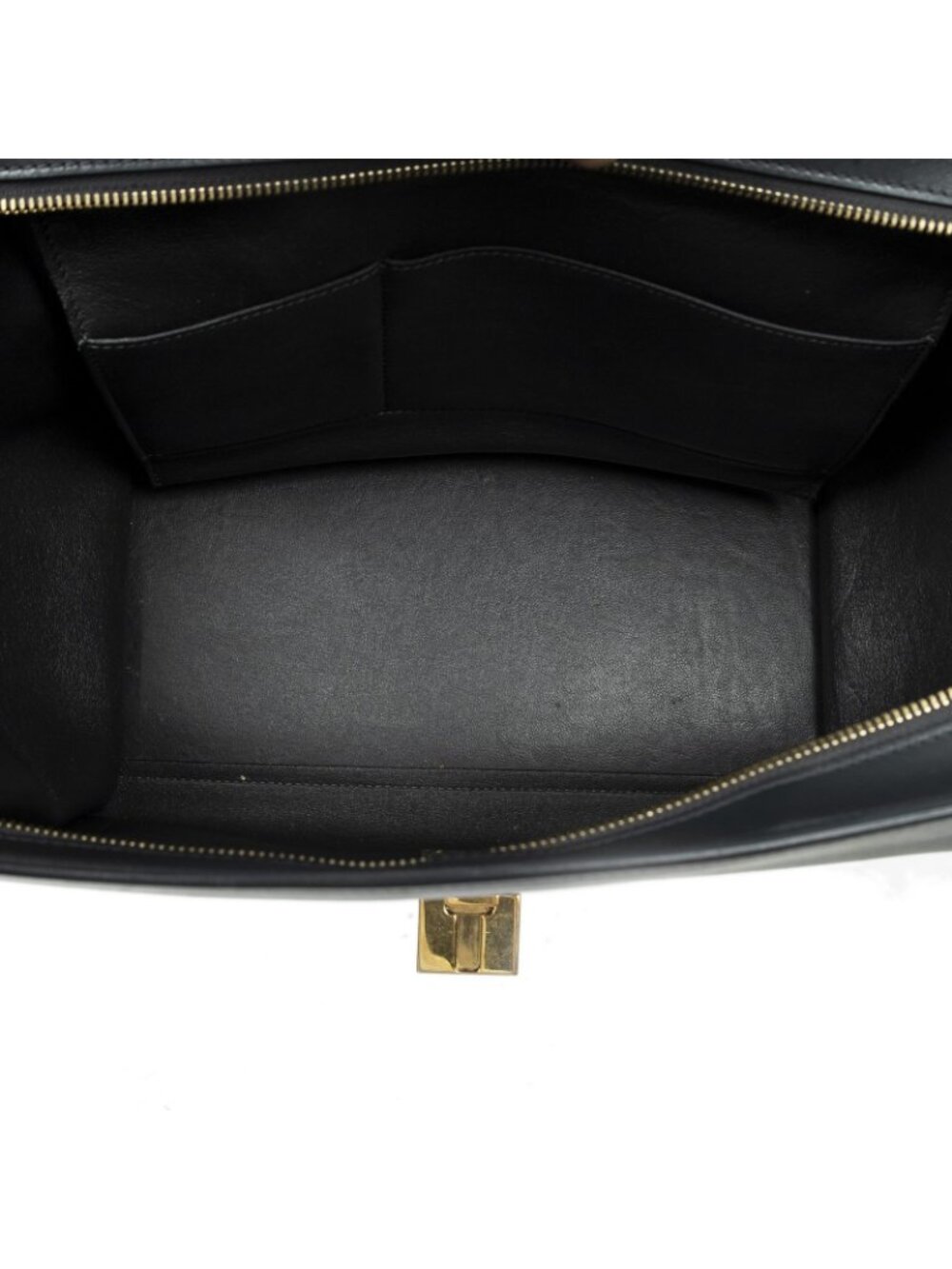 Celine Tricolor Trapeze Gray Light Green Ivory Calfskin Leather Messenger - Picture 9 of 10